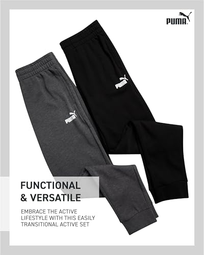 PUMA Boys Sweatpants - 2 Pack French Terry Performance Jogger Pants for Boys - Soft Activewear Jogger Pants (Sizes: S-XL)4