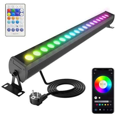 Yotivki Barre LED RGBW 50cm (90W) – Contrôle Bluetooth & Télécommande RF, 50 Modes Scènes, Synchronisation Musique, Température 2700-6500K, IP65...