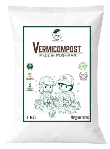 Image of Vermicompost For Plants 1KG 100% Pushkar DESI COW's Organic Fertilizer Manure For Plants Home Gardening Kechua Khad Vermi Compost Ideal For All Gardening