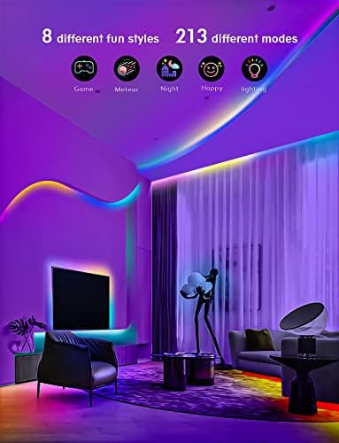 USB Led Strip Lights 5m, 241 Dynamic Modes RGB Colour Changing Led Lights for Bedroom Music Sync Bluetooth App & Remote Control 16.4FT Flexible Lighting Rope Lights for TV Home Rome Kitchen Party