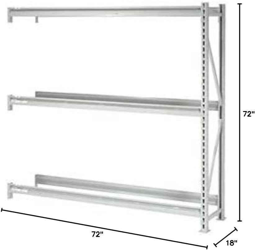 Global Industrial Heavy Duty Tire Rack 3 Tier Add-On, Steel, Gray, 72" W x 18" D x 72" H