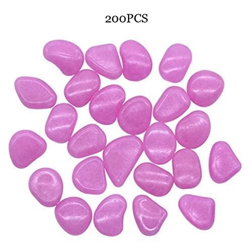 200 Pcs Glow Stones In Dark Garden Pebbles Stones Glowing Rocks For Yard And Walkways Bicycle Lane Outdoor Patio Planter Decor Diy Luminous Decor Hotel Pond Fish Tank Resin Gravel ( Color : Purple ) #TOP1
