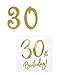Świąteczne uroczystości dekoracja stołu świeca z liczbami 30. urodziny świeca do ciasta serwetki Brokat złoty druk foliowy 22 części Happy Birthday 30 dekoracja tortu