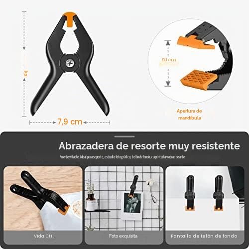 EMART Soporte de Fondo para Fotografía 2,6m X 3m, Kit de Sistema de Telón de Fotográfico Ajustable con 2 Abrazaderas de Resorte para Foto Estudio de Video Fiesta Boda