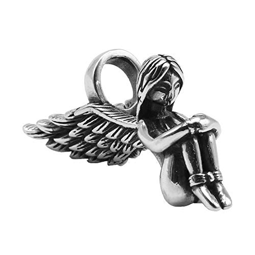 Collier vintage argent S925 pendentif ailes d'ange pour homme femme bijou tendance créatif