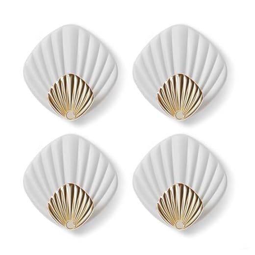 Generic Stainless Steel with ABS 4Pcs Wall Hooks, Adhesive Hooks, Waterproof, Easy Install, for Bathroom Kitchen Home