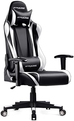 100%安い GTRACING GT002-WHITE ゲーミングチェア PUレザー デスク