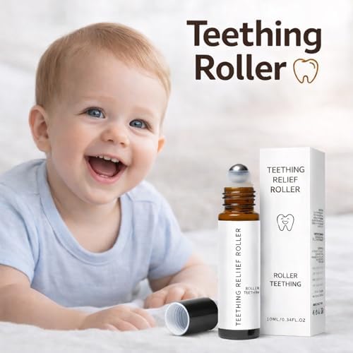 Teething Roller All Natural for Babies, Velaria N-atural Relief Roller with Chamomile & Rose Oil,Gentle Roll-On Formula, Portable Daily Care (10ML,2PCS) (2) - 2