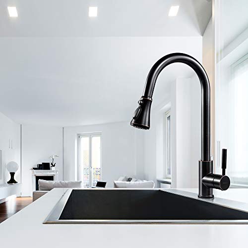 Soka Pull Down Kitchen Faucet With Sprayer High Arc Aquablade Sweep, Stream & Spray Three Working Modes Fit For 1 & 3 Hole #TOP4