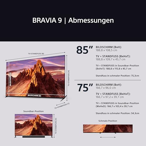 Sony BRAVIA 9 QLED (XR l Mini LED) 4K HDR Google Smart TV () 75 Zoll – Bild 19