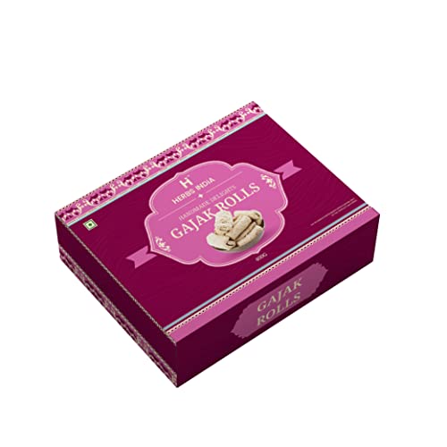 Image of HERBS INDiA Gajak Roll - No Added Preservatives and Colours Homemade Crispy Gazak Roll 400g | Gajjak | Sesame Chikki | Tilkut Sweets | Ghachak | Gazzak | Kutema | Healthy Snack Gift Boxes