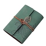 Yoker Pu Vintage Retro Leather Cover Notebook Journal Diary Blank String Loose Leaf (Green)