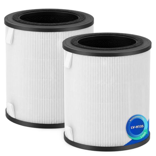 Image of LV-H135 Replacement Filter Compatible with Levoit LV-H135 Air Purifier, H13 Mechanical & Activated Carbon Media for Wildfire Smoke & Pet Odors, 2-Pack