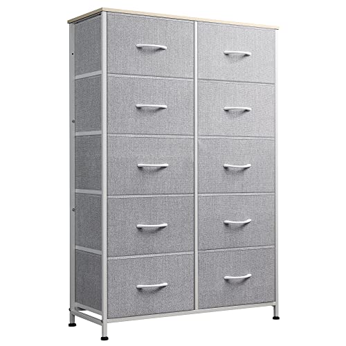 WLIVE Tall Dresser for Bedroom with 10 Drawers, Chest of