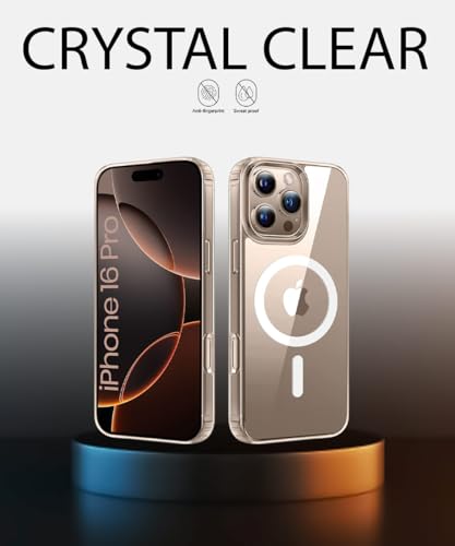 Image of WOW IMAGINE Ultra-Hybrid Back Case Cover for iPhone 16 Pro | Compatible with MagSafe | Drop and Camera Protection | Shock Proof Crystal Clear Mobile Back Case for iPhone 16 Pro (PC+TPU)-(Transparent)