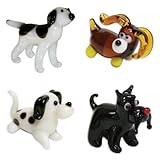 Looking Glass Dogs Set Miniature Collectible, Pack of 4, Multicolor, (35105)