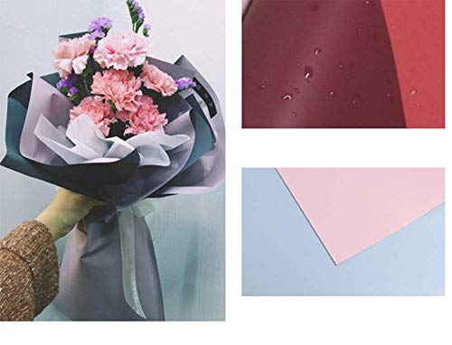 Leoyoubei 24 folhas de papel de embrulho de flores de 6 cores, papel de embrulho floral à prova d'á