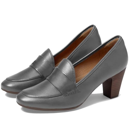 Image of SHODENSE Women Chunky Kitten Heel Pumps Shoes Round Closed Toe Slip On Suede Penny Loafers Matte Block Mid Heels Dress Loafer Almond Toe Comfort Oxford Shoes Office Work Classic Elegant 4-11 M US