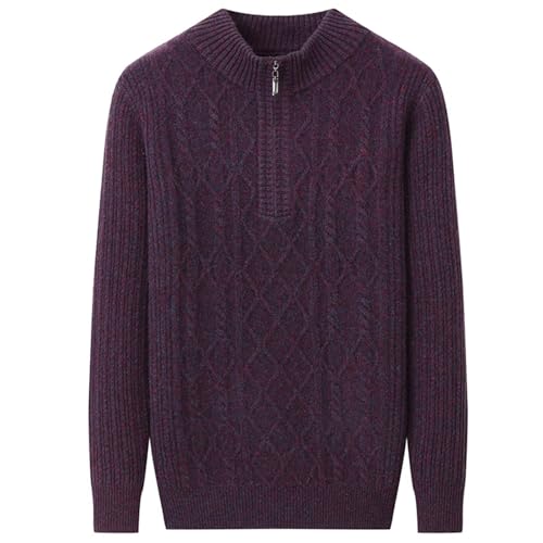 Rivccku Mens Sweater Casual Crew Neck 100% Pure Cashmere Long Sleeve Pullover Knit Sweaters