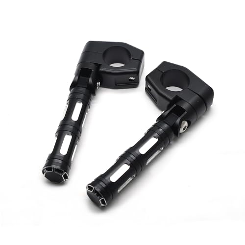 Image of MZS Motorcycle Highway Pegs, 1.25 inch CNC Highway Foot Pegs Adjustable Short Mount Clamps Compatible with Road Glide King Softail Electra Street Glide Sportster Dyna Rebel Shadow for 1 1 /4 Engine Guard