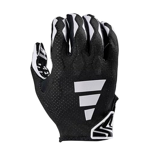 adidas Freak 6.0 Padded Receiver Football Gloves, Black/White, Large