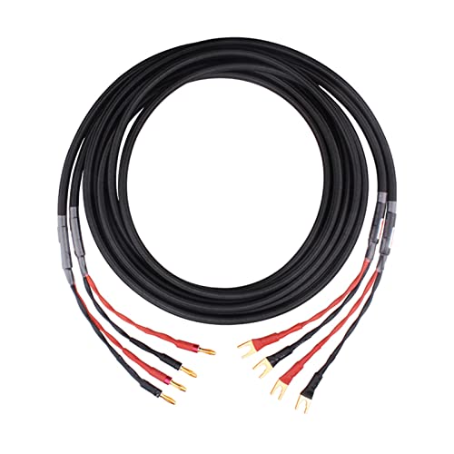 ACICS One Pair HiFi Audio Speaker Cable Pure Copper DIY Speaker Wire with Banana Plug Y Plug (Color : Banana Plug-Y Plug, Size : 2m)