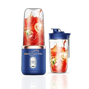 Mini Blender Blauw – USB – Compact – 6 Messen – Blender To Go – 400 ML – Smoothie Maker – Sporten