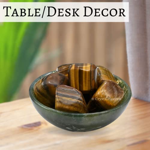 Image of Certified Tiger Eye Crystal Healing Tumbled Stone, Natural Polished Crystals for DIY Crafts, Manifestation, Meditation, Pooja Feng Shui and Reiki Healing (30 Gram)
