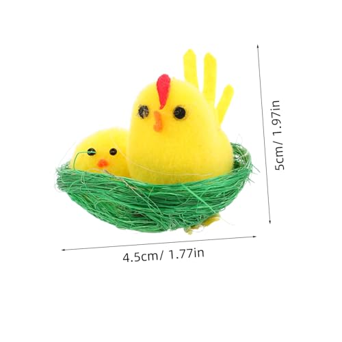 Mini animaux peluche poulet pour composer un nid décoratif et réussir vos fêtes de Pâques