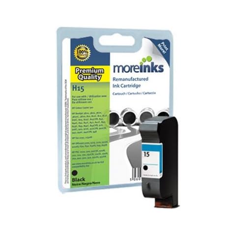Moreinks Black Remanufactured Ink Cartridge Compatible With HP 15 Printers Cover