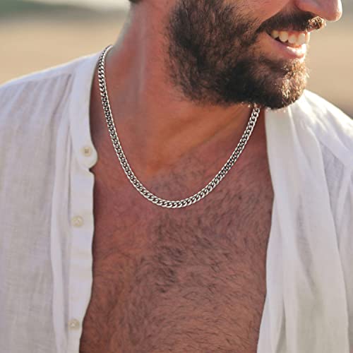 Joycuff Gifts For Dad Mens Necklace Hip Hop Jewelry Cuban Link Chain Necklace For Men Stainless Steel Chain Gifts For Father's Day Birthday Christmas Retirmement #TOP2