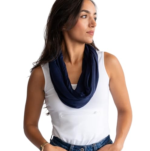 Clever Travel Companion Infinity Travel Scarf with Secret Hidden Pocket, Circle Loop Scarf for Fall Winter Travel Scarves