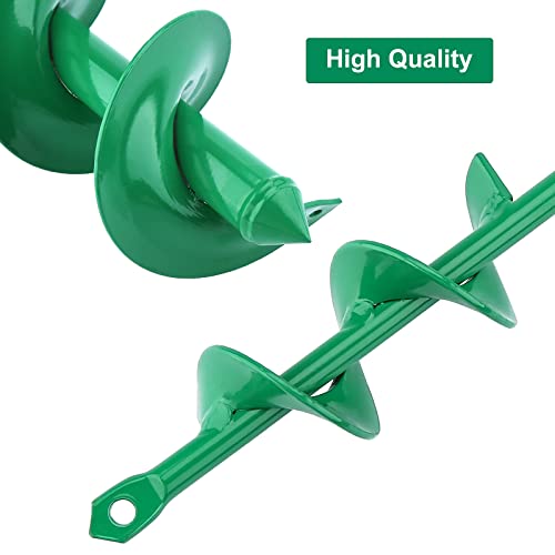 WADEO Auger Drill Bit Set, 3 PCS Spiral Hole Drill Planter, Bulb Auger for Cordless Drill, Dirt Auger With Garden Genie Gloves, 20pcs Plant Label and 2 Shovel