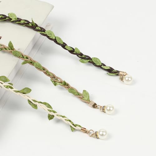 Waist Belt Artificial Leaves Rattan Braided Waist Rope Tie Belt for Women Girls Dress Clothing DIY Accessories Gift Wrapping4