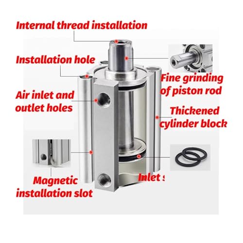 Vérin compact CQ2B32 double effet idéal pour intégration sur convoyeur étroit - 4
