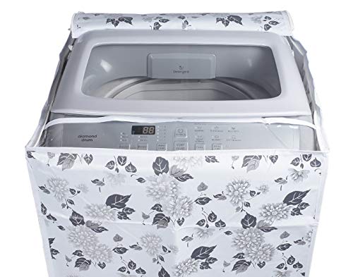 Image of Classic Top Load Washing Machine Cover Suitable for Godrej 6 Kg, 6.5 Kg, 7 Kg, 7.5 Kg (57cmsX56cmsX86cms, Half White & Grey, Medium)