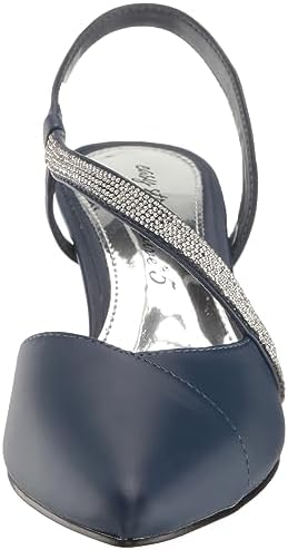 Easy Street Women's Emerald Pump, Navy Satin, 9 Wide | Image 1