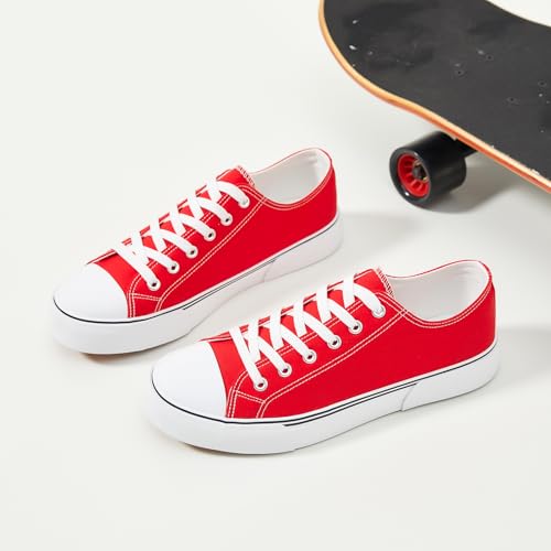 Image of yageyan Men Canvas Low top Shoes Classic Casual Sneakers Black and White Fashion Shoes