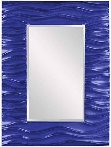 Howard Elliott Collection Zenith Hanging Rectangular Mirror for Wall, Modern Wave Design Resin Frame Accent Vanity Mirrors for Living Room, Entryway & Bathroom or Any Room, 31 x 39 Inch,