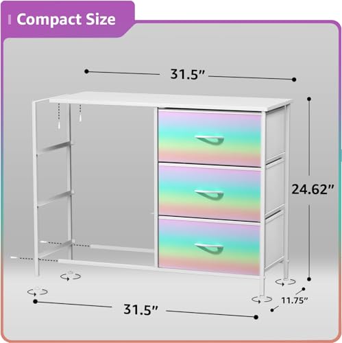 Sorbus Dresser with Fabric Drawers & Wood Top (6 Drawer, Rainbow) - image 4