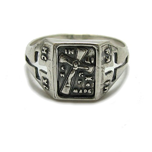 Bague en argent sterling Croix 925 Enregistrer et préserver solide R001791