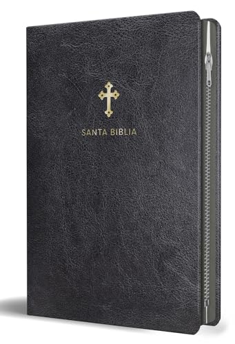 Biblia Reina Valera 1960 Tamaño grande, letra grande piel negra con cremallera / Spanish Holy Bible RVR 1960 Large Size Large Print Black Leather with Zipper
