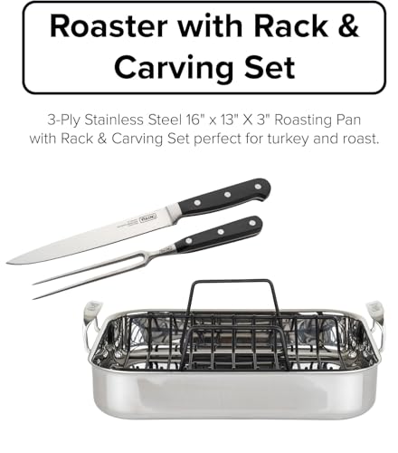 Viking Culinary 3-lagiger Edelstahl-Bräter, inklusive Antihaft-Rost und Tranchierset, spülmaschinenfest, ofenfest, funktioniert auf allen Herdarten einschließlich Induktion 4 Viking Culinary 3-lagiger Edelstahl-Bräter, inklusive Antihaft-Rost und Tranchierset, spülmaschinenfest, ofenfest, funktioniert auf allen Herdarten einschließlich Induktion