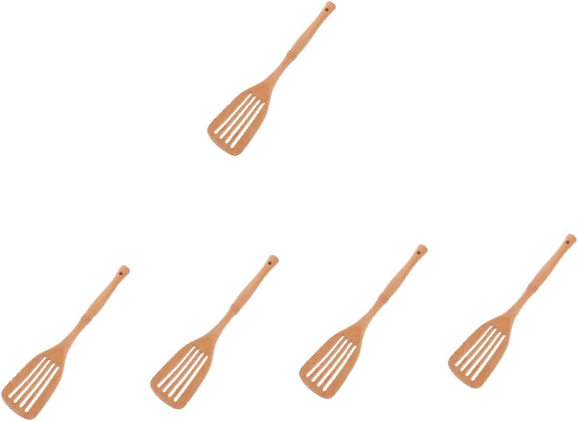 Mobestech Wooden Spatula Nonstick Kitchen Utensil Heat Resistant Cooking Tool with Ergonomic Handle Shovel for Baking Stirring and Flipping Nonstick Cookware
