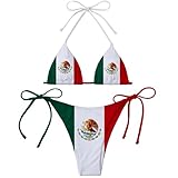 Suohuicp Mexico Flag Women Micro Sexy Bikini Blue