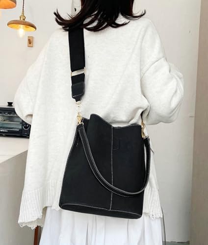 PU Leather Bucket Bag Women 2025 Fall Fashion Matte Finish Tote Shoulder Crossbody Handbag Work Casual Daily Everyday Wear4