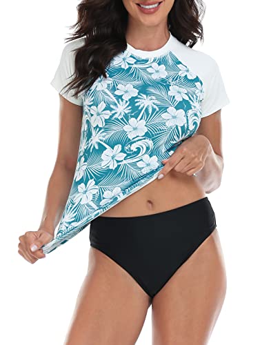 LRD Women's Short Sleeve Rash Guard Shirts UPF 50 Quick Dry Active Swim Shirt4