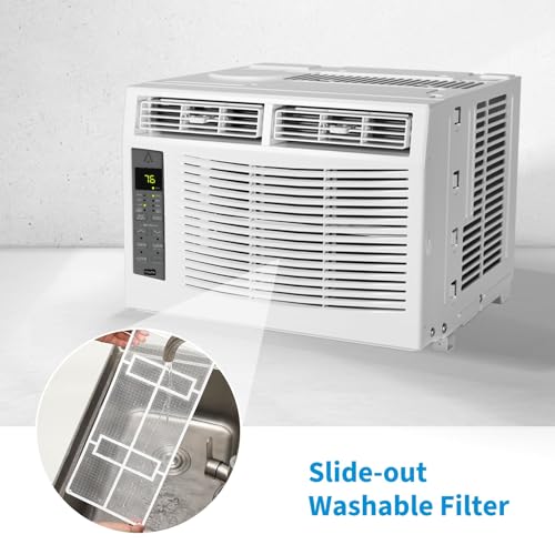 Image of Window Air Conditioner 6,000 BTU, Smart Window AC Unit with App & Remote Control, 3-in-1 Cool Fan Dry, Quiet Sleep Mode, Cools up to 250 Sq.Ft. for Bedroom or Apartment
