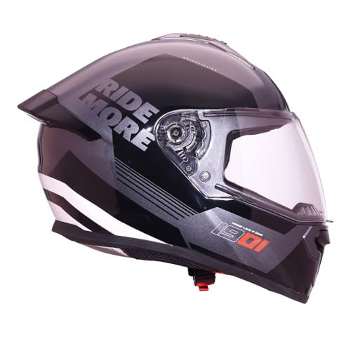 Image of Royal Enfield Override FF RIDEMORE Full Face Helmet | Spoiler & Air-Vent System | High-Impact ABS Shell | Certification: ISI & DOT | UV Treated Visor | Micrometric Buckle Stellar Blue XL