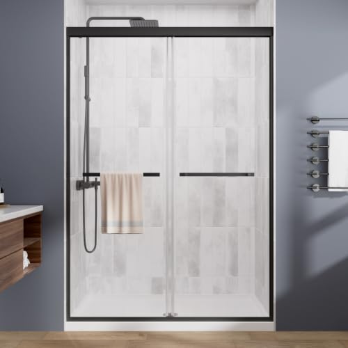 Image of Royal Guard Double Sliding Shower Door,44-48 inch W x 76 inch H,Matte Black